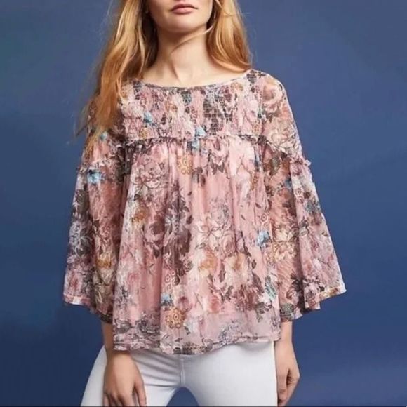 Anthropologie Tops - Akemi + Kin Pink Juno Floral Blouse